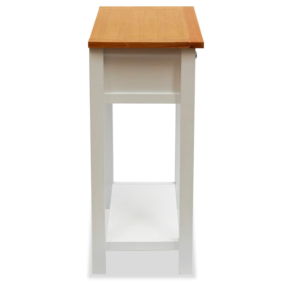 Bijzettafel 50x32x75 cm massief eikenhout