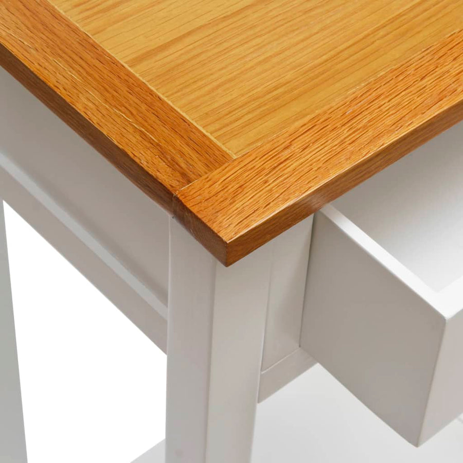 Bijzettafel 50x32x75 cm massief eikenhout