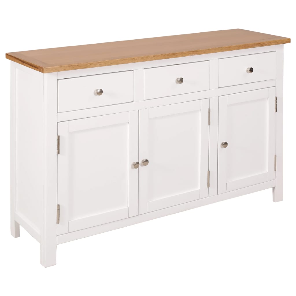Dressoir 110X33,5X70 Cm Massief Eikenhout 110 cm
