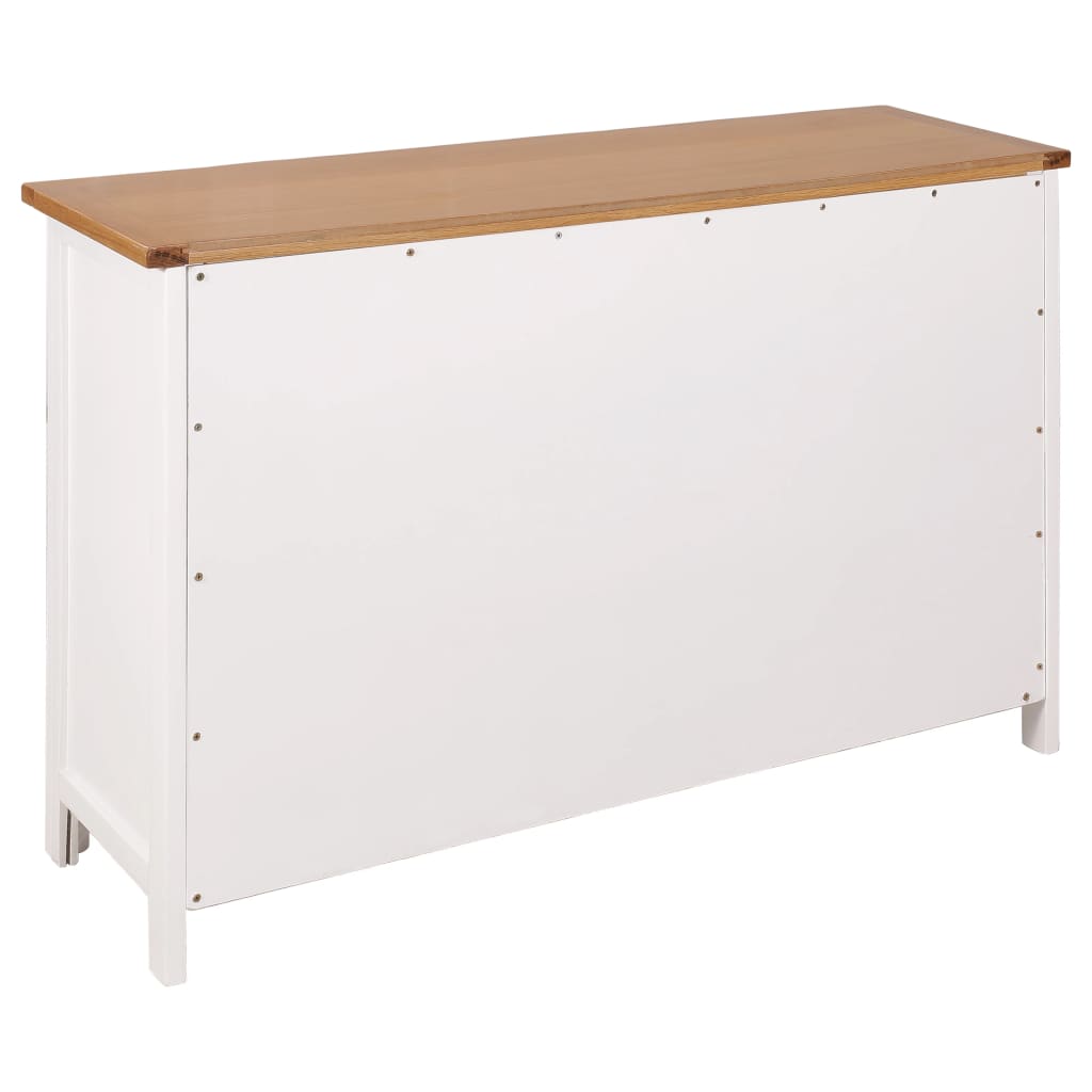 Dressoir 110X33,5X70 Cm Massief Eikenhout 110 cm