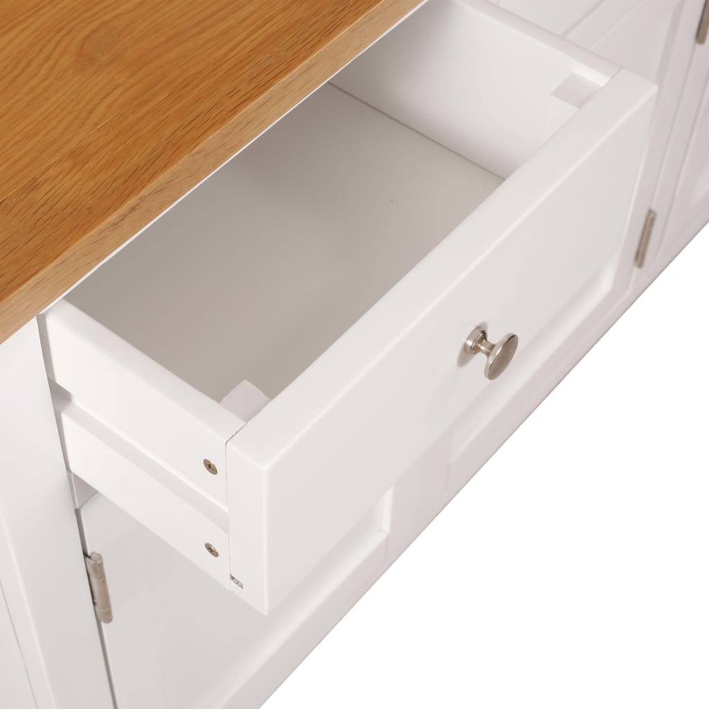 Dressoir 110X33,5X70 Cm Massief Eikenhout 110 cm