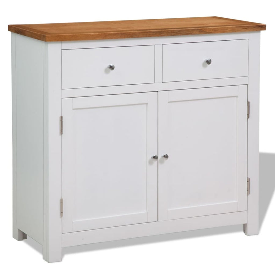 Dressoir 90X33,5X83 Cm Massief Eikenhout 90 cm