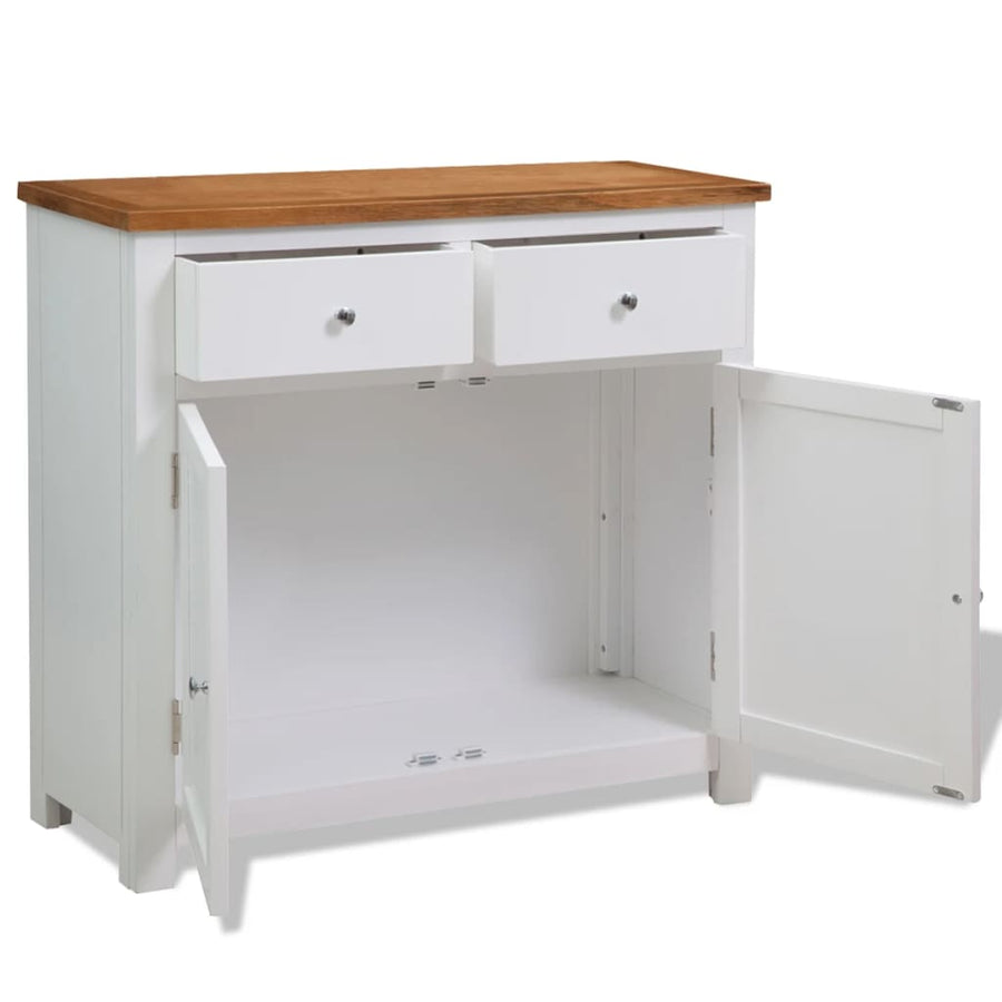 Dressoir 90X33,5X83 Cm Massief Eikenhout 90 cm