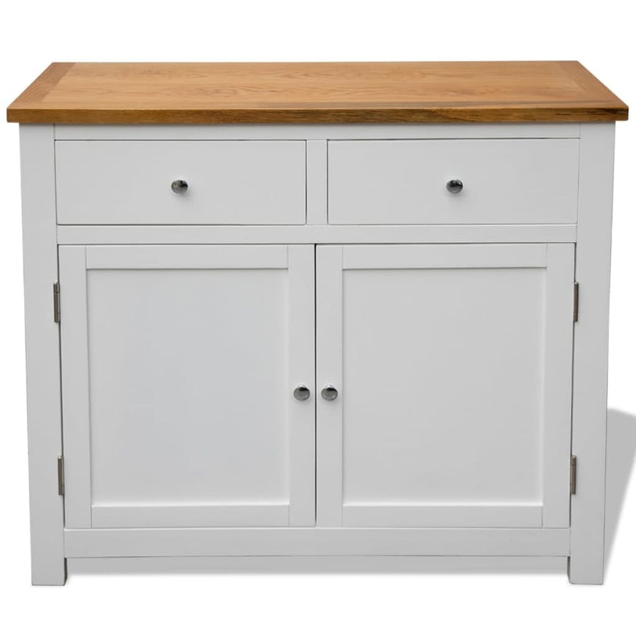 Dressoir 90X33,5X83 Cm Massief Eikenhout 90 cm