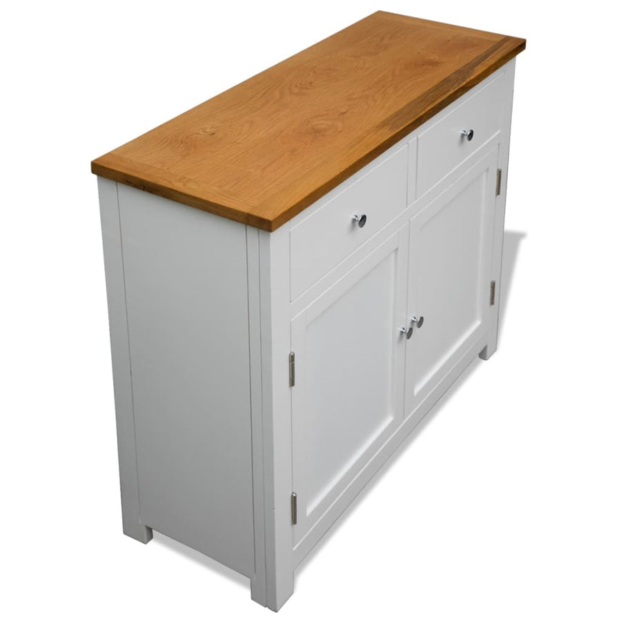 Dressoir 90X33,5X83 Cm Massief Eikenhout 90 cm