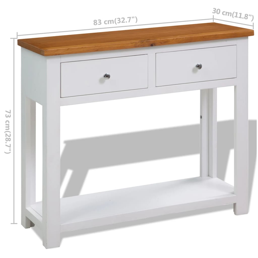 Wandtafel Massief Eikenhout 83 x 30 x 73 cm