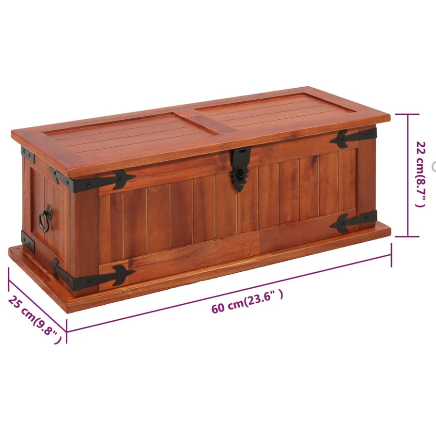 Opbergkist 60x25x22 cm massief acaciahout 60 x 25 x 22 cm