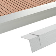 Terrashoekplint 170 cm aluminium zilver