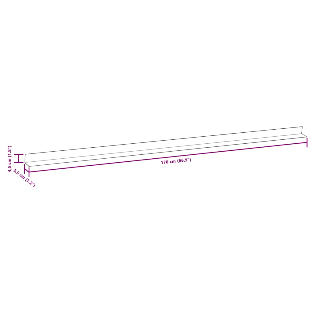 Terras hoekplinten 5 st 170 cm HKC zwart