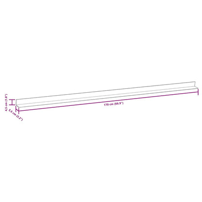 Terras hoekplinten 5 st 170 cm HKC zwart