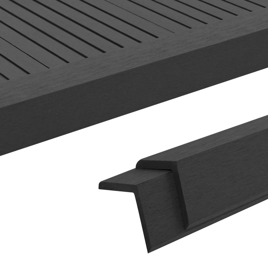 Terras hoekplinten 5 st 170 cm HKC zwart
