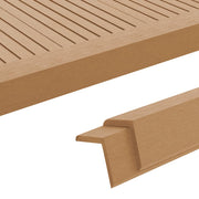 Terras hoekplint 170 cm HKC teakkleurig 5 stuks