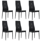 Eetkamerstoelen 6 st kunstleer zwart 43x43.5x96 cm