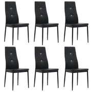 Eetkamerstoelen 6 st kunstleer zwart 43x43.5x96 cm