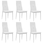 Eetkamerstoelen 6 st kunstleer wit