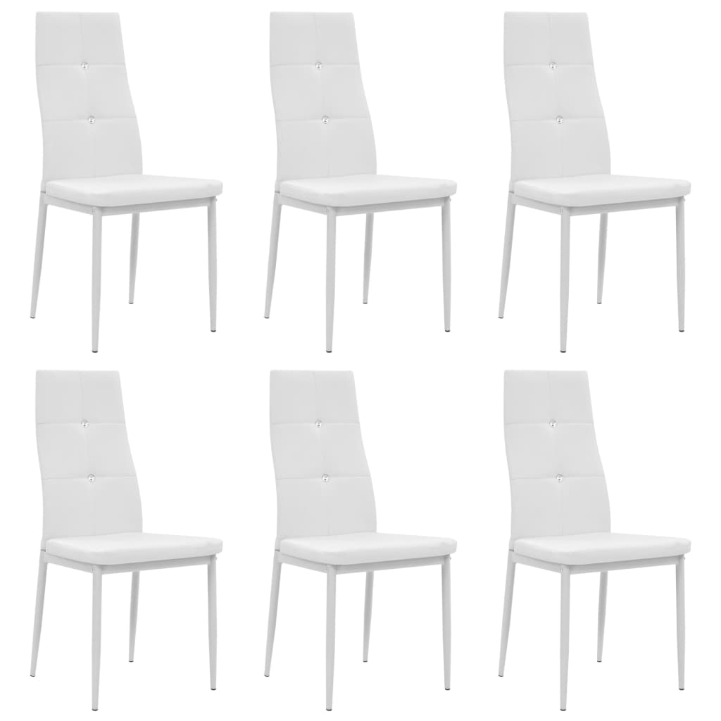 Eetkamerstoelen Kunstleer 6 Wit