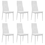 Eetkamerstoelen 6 st kunstleer wit