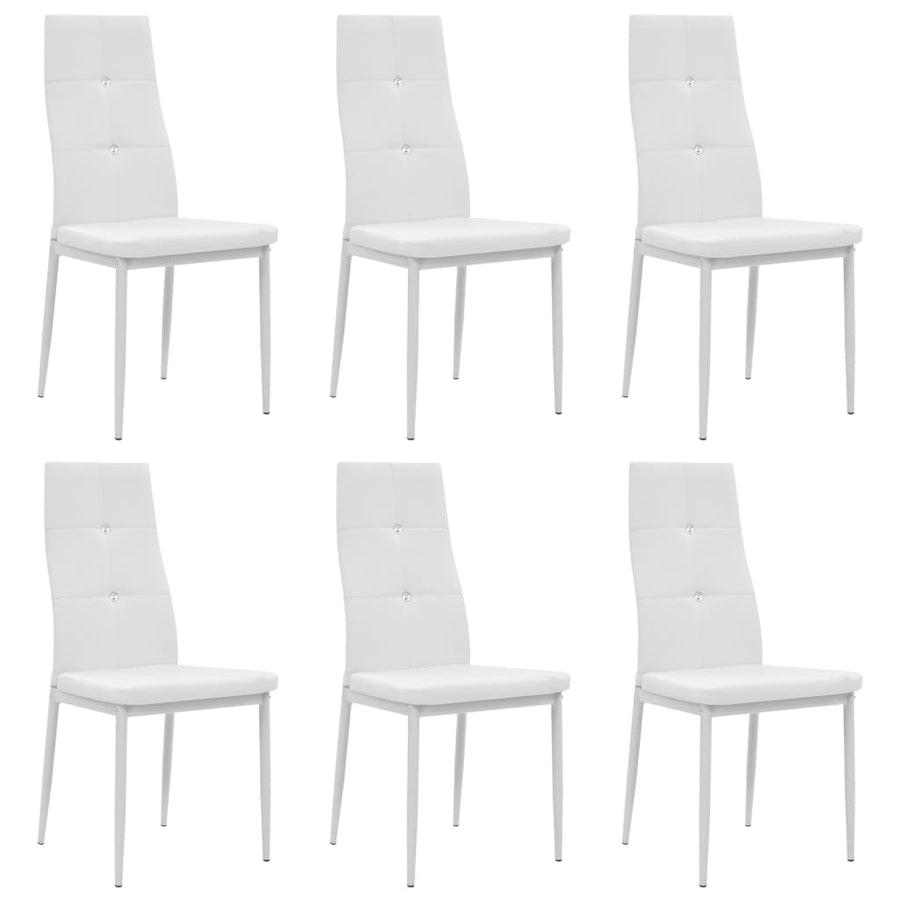 Eetkamerstoelen Kunstleer 6 Wit