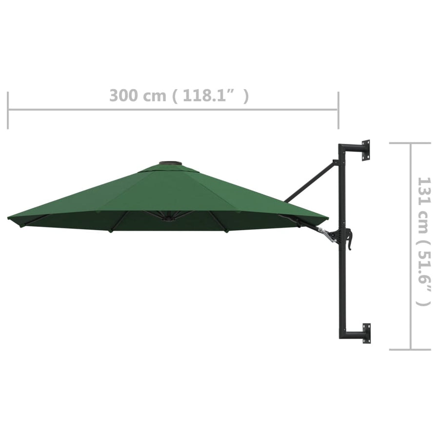 Wandparasol Met Metalen Paal 300 Cm Groen