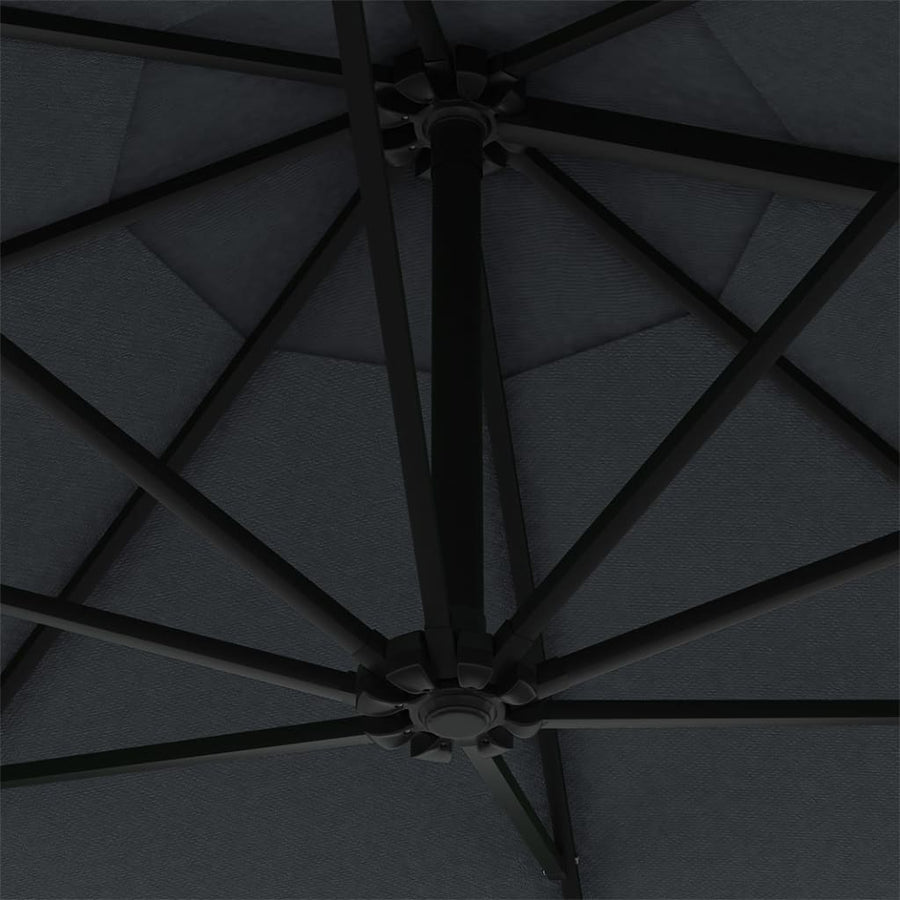 Wandparasol Met Metalen Paal 300 Cm Antraciet
