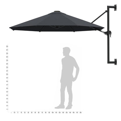 Wandparasol Met Metalen Paal 300 Cm Antraciet