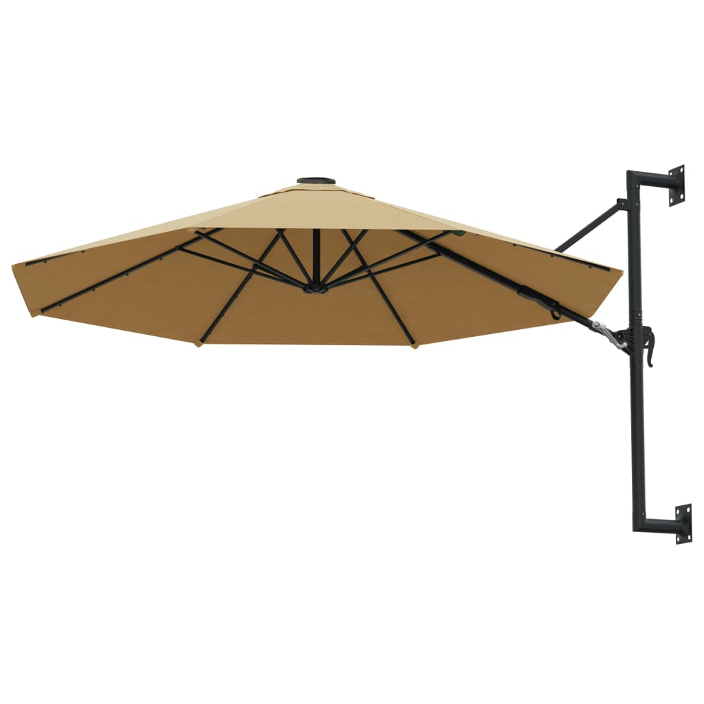 Wandparasol Met Metalen Paal 300 Cm Taupe