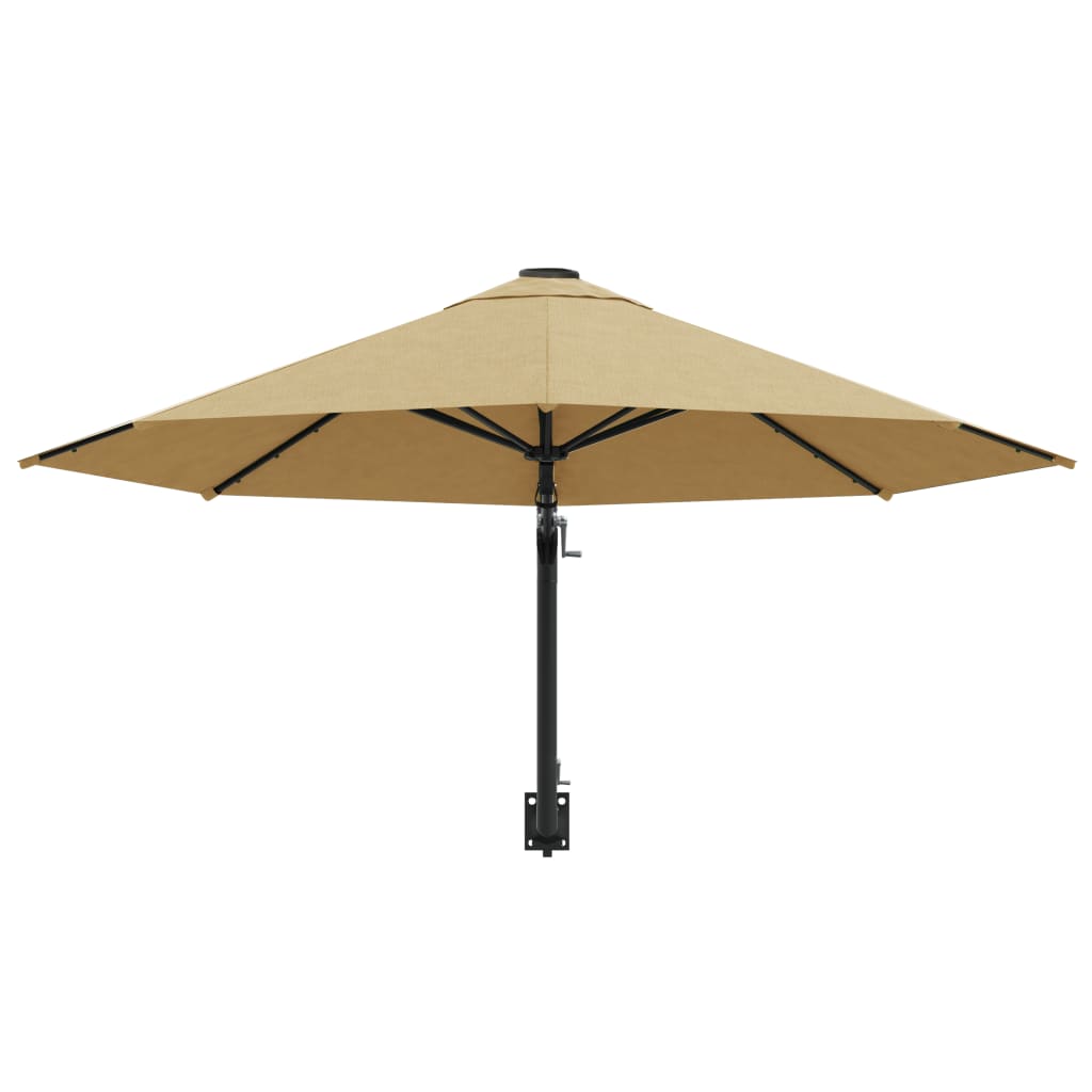 Wandparasol Met Metalen Paal 300 Cm Taupe