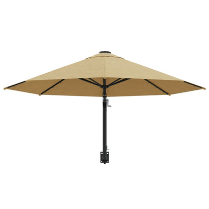Wandparasol Met Metalen Paal 300 Cm Taupe