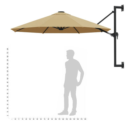 Wandparasol Met Metalen Paal 300 Cm Taupe
