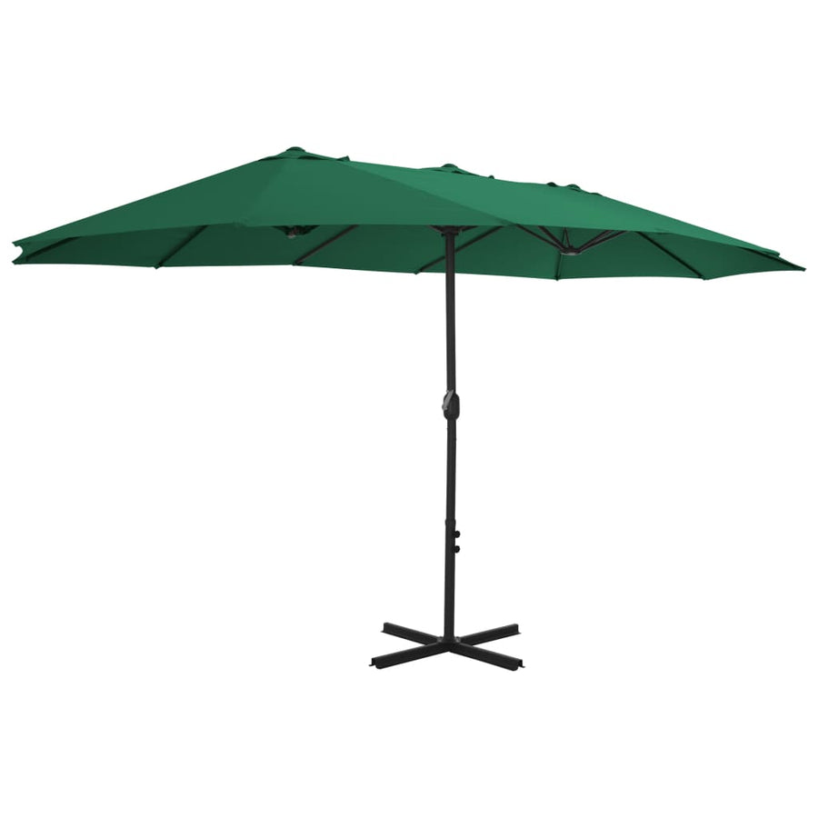 Parasol Met Aluminium Paal 460X270 Cm Groen Lichtgroen