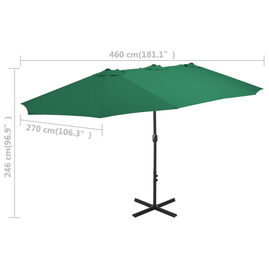 Parasol Met Aluminium Paal 460X270 Cm Groen Lichtgroen