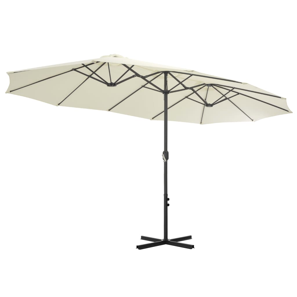 Parasol Met Aluminium Paal 460X270 Cm Kleurig Zand