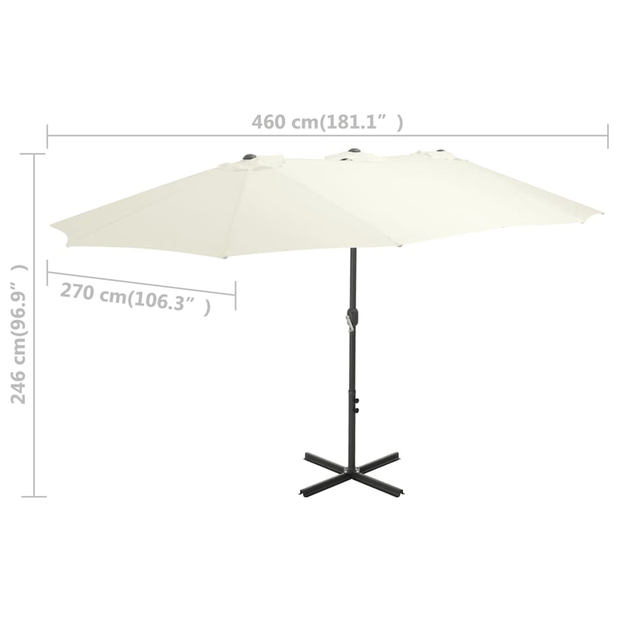 Parasol Met Aluminium Paal 460X270 Cm Kleurig Zand
