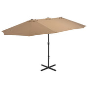Parasol 460x270 cm taupe aluminium paal