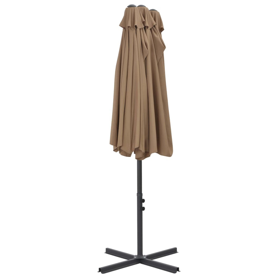 Parasol Met Aluminium Paal 460X270 Cm Taupe