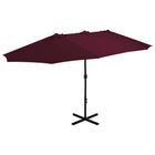 Parasol 460x270 cm bordeauxrood aluminium paal