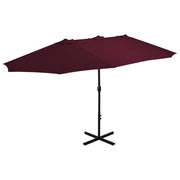 Parasol 460x270 cm bordeauxrood aluminium paal