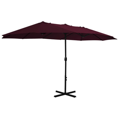 Parasol Met Aluminium Paal 460X270 Cm Bordeauxrood