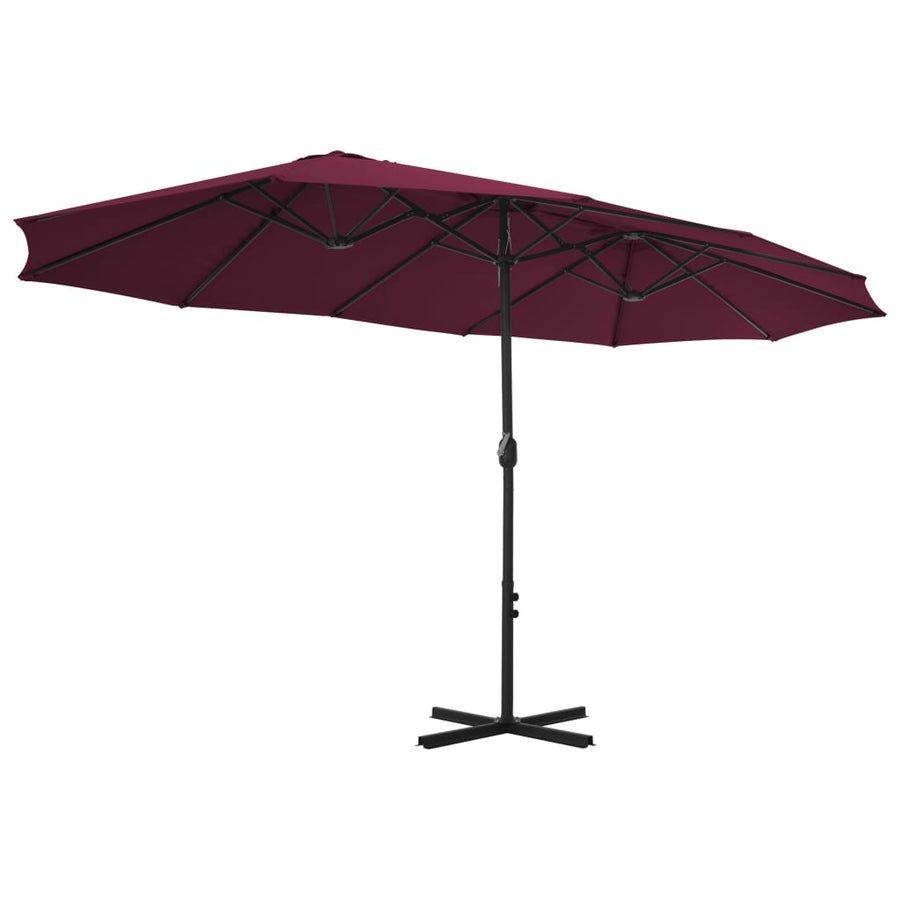 Parasol Met Aluminium Paal 460X270 Cm Bordeauxrood