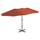 Parasol Met Aluminium Paal 460X270 Cm Terracotta