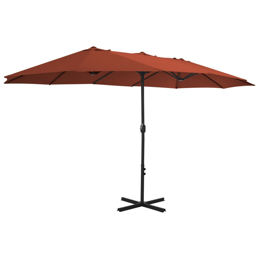 Parasol Met Aluminium Paal 460X270 Cm Terracotta