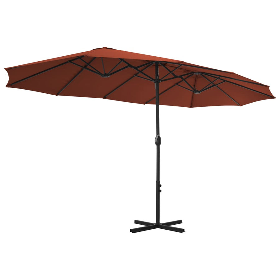 Parasol Met Aluminium Paal 460X270 Cm Terracotta