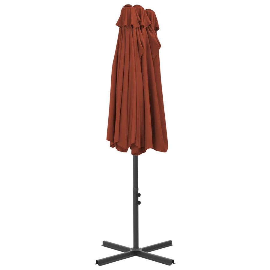 Parasol Met Aluminium Paal 460X270 Cm Terracotta