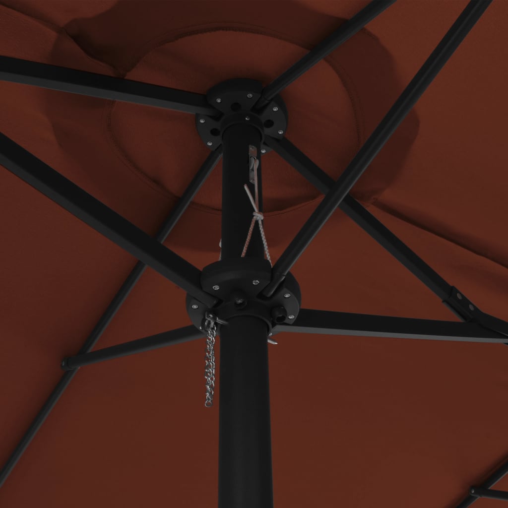 Parasol Met Aluminium Paal 460X270 Cm Terracotta