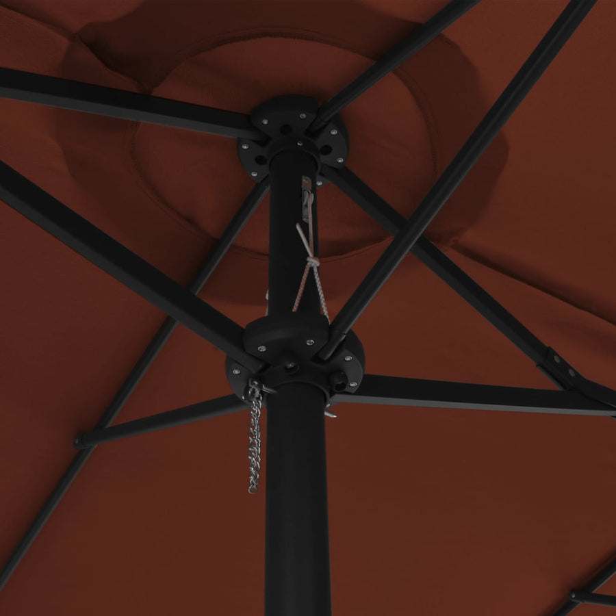 Parasol Met Aluminium Paal 460X270 Cm Terracotta