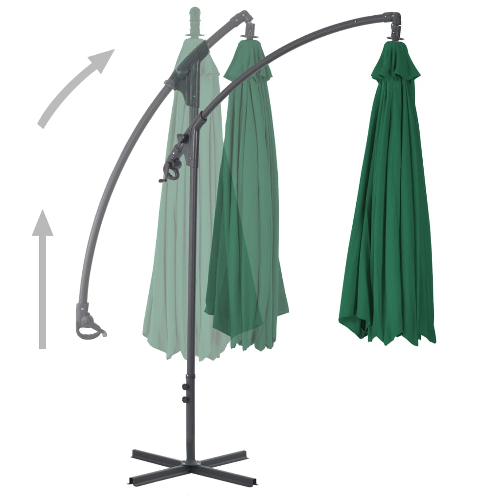 Zweefparasol Met Stalen Paal 300 Cm Groen Lichtgroen