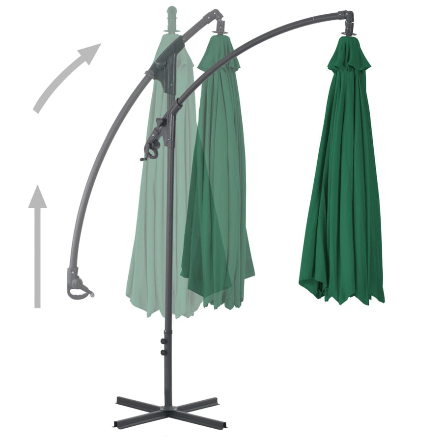 Zweefparasol Met Stalen Paal 300 Cm Groen Lichtgroen