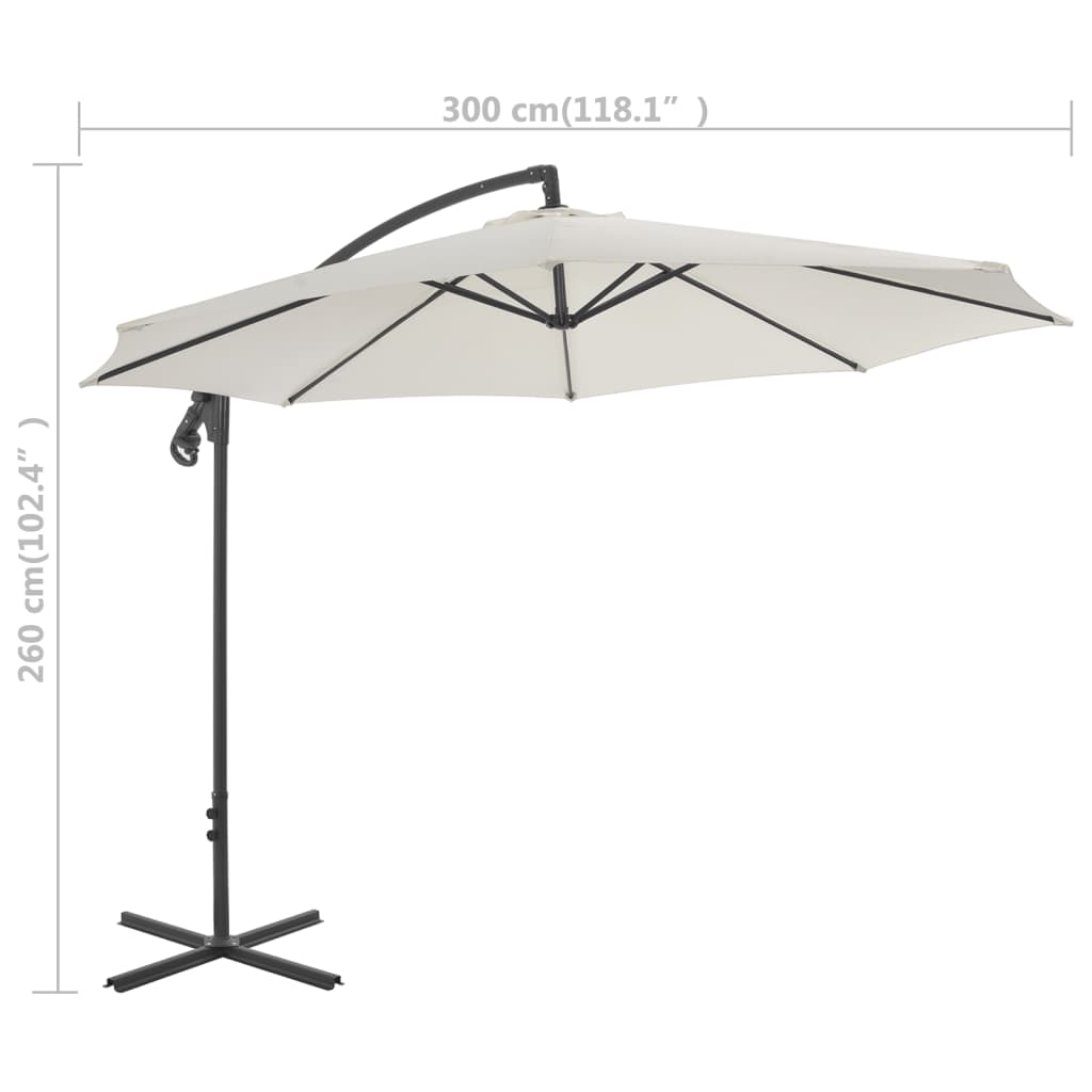 Zweefparasol Met Stalen Paal 300 Cm Kleurig Zand