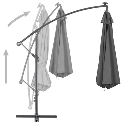 Zweefparasol Met Stalen Paal 300 Cm Antraciet