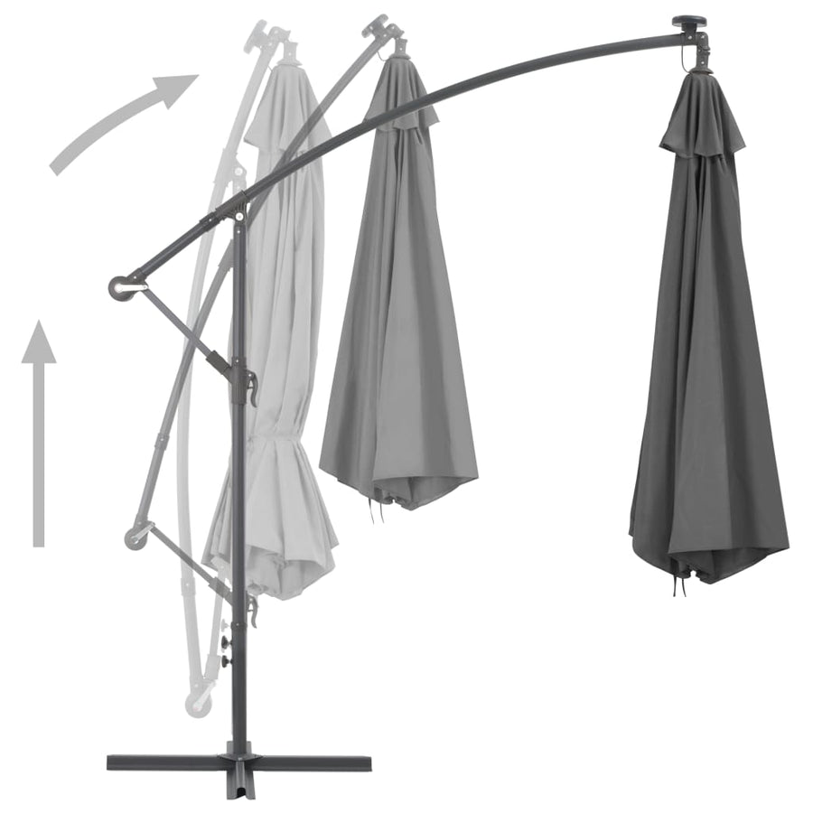 Zweefparasol Met Stalen Paal 300 Cm Antraciet